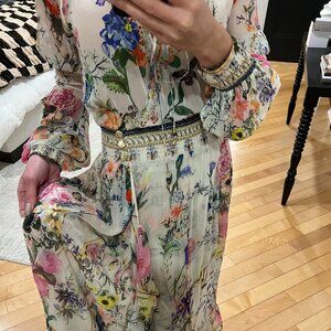 Camilla Asymmetric crystal-embellished ruffled silk maxi wrap dress